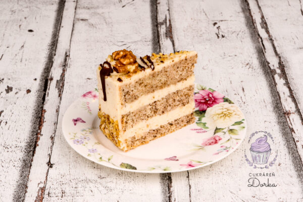 Orechová torta rez